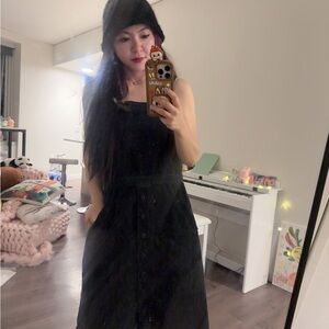 Topshop Black Sleeveless Sundress Square Neck